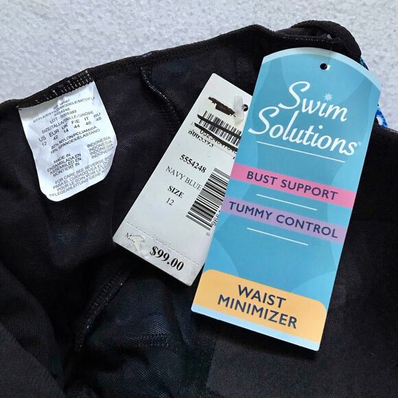 Swim Solutions NWT Tummy Control One Piece Swimwear Women 12 - Picture 9 of 12